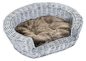 Cuccia Interno per Animali Domestici con cuscino Grigio marrone 57x46x17.5 cm