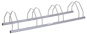 Rastrelliera Portabici 4 Posti in Acciaio 108.5x30x21.5 cm Grigia