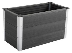 Fioriera Vaso per Piante e Colture in Legno e Plastica Grigio 100x50x50 cm