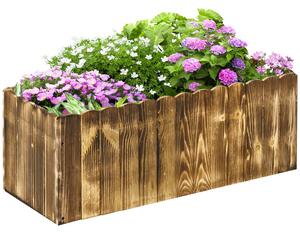 Fioriera Box Rettangolare per Piante in Legno di Abete 80x33x30 cm