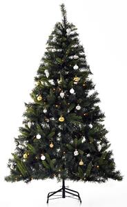Albero di Natale Artificiale 180 cm 200 LED e Palline Decorative Verde