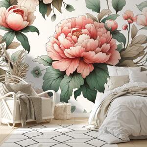 Carta da parati – Peonie rosa romantiche