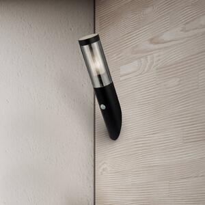 Searchlight Applique da esterno Batton, altezza 40 cm, nero/grigio fumo, con sensore Batton, Nero, Alluminio, Moderno, Applique da esterni