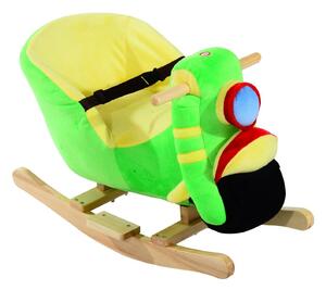 Cavallo a Dondolo per i Bambini in Legno Motocicletta Verde