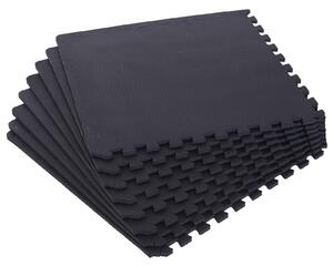 Tappeto Puzzle 8 Pezzi 63x63 cm in EVA Morbido Nero
