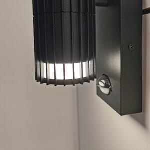 Searchlight Applique da esterno Detroit, nera, altezza 22 cm, con sensore, a 2 luci Detroit, Nero, Moderno