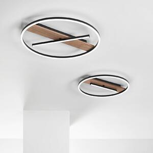 Luce Ambiente Design Applique da parete a LED Azimuth, Legno scuro, Soggiorno / Sala da pranzo, Metallo, Moderno, Applique a LED