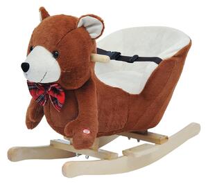 Cavallo a Dondolo in Legno Orso per Bambini Marrone
