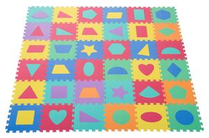Tappeto Puzzle con Forme Geometriche 36 Tessere 31x31 cm Colorato