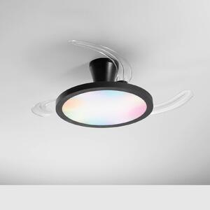 INTEC Ventilatore da soffitto LED Condor, nero, Ø 106 cm, CCT RGB, silenzioso dimmerabile, Nero, Soggiorno / Sala da pranzo, Plastica, Moderno