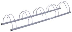 Rastrelliera Portabici 5 Posti in Acciaio 140,5x30x21,5 cm Argento