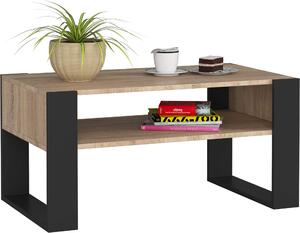Tavolino AKORD DOMI Tavolino in rovere Sonoma 92 cm fronte nero L92 x H45 x P53 cm