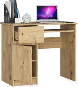 Scrivania per PC AKORD PIKSEL sinistra in rovere Artisan cassetto L90 x H77 x P50 cm