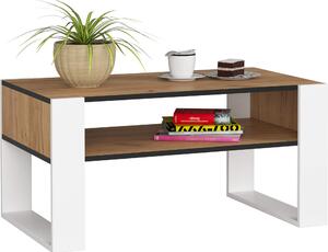 Tavolino AKORD DOMI Tavolino in rovere Craft, bianco 92 cm L92 x H45 x P53 cm