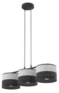 Lampada a sospensione su cavo KARBON 3xE27/15W/230V nero/grigio
