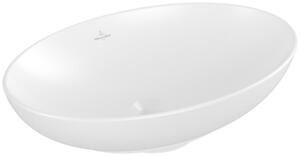 Lavabo à poser Villeroy & Boch Loop & Friends, ovale, 560x380x120mm, avec trop-plein, sans trou pour robinetterie, 4A4700RW, 4A4700RW