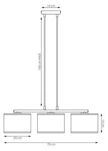 Lampada a sospensione su cavo KARBON 3xE27/15W/230V nero/grigio