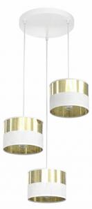 Lampadario a sospensione con cavo LUX 3xE27/15W/230V bianco/oro