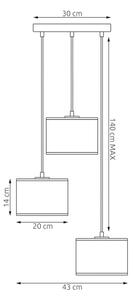 Lampadario a cavo KARBON 3xE27/15W/230V nero/marrone