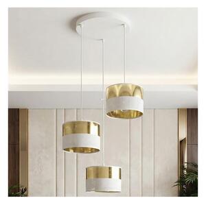 Lampadario a sospensione con cavo LUX 3xE27/15W/230V bianco/oro