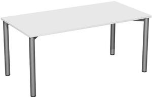 Geramöbel Scrivania Stockholm, 1600x800x720 mm, acero/alluminio bianco