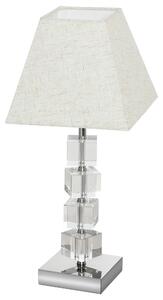 Lampada da Comodino Abat Jour con Paralume in Tessuto E14 20x20x47 cm Crema