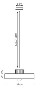 Lampadario sospeso su cavo KIVI 1xE27/15W/230V beige