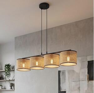 Lampada a sospensione ECO su cavo 4xE27/15W/230V beige/rattan