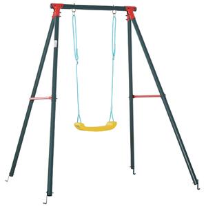 Altalena per Bambini da Giardino 155x160x180 cm in Metallo Verde