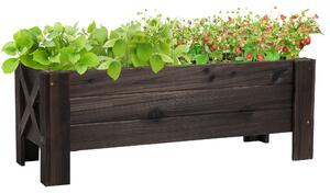 Fioriera da Giardino 100x35,5x36 cm in Legno Carbonizzato