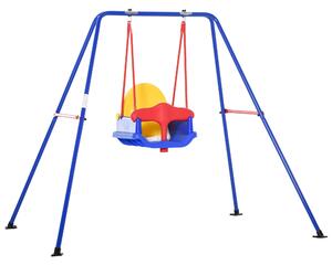 Altalena per Bambini da Giardino 140x110x120 cm Seggiolino con Cintura di Sicurezza Multicolor