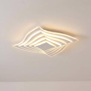Plafoniera a LED Rebeka Lindby, dimmerabile, Bianco / Opale, Soggiorno / Sala da pranzo, Metallo, Moderno, Plafoniera LED