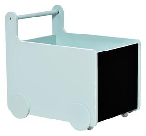 Carrello Portagiochi con Lavagne 47x35x45,5 cm in Legno MDF Azzurro
