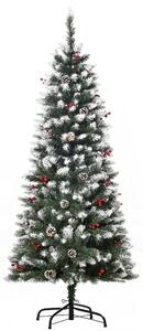 Albero di Natale Artificiale Innevato 150 cm 408 Rami con Pigne Verde