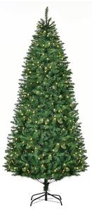 Albero di Natale Artificiale 225 cm 1146 Rami 450 Luci LED Bianche Verde