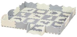 Tappeto Puzzle per Bambini 150x150x1,4 cm in EVA Bianco Grigio