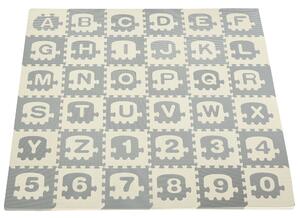 Tappeto Puzzle per Bambini 182,5x182,5 cm in EVA Bianco Grigio