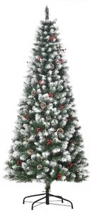 Albero di Natale Artificiale Innevato 180 cm 618 Rami con Pigne Verde