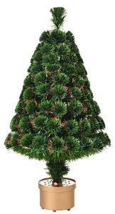 Albero di Natale Artificiale 90 cm 95 Rami a Fibre Ottiche Multicolore Verde