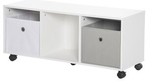 Mobiletto Portagiochi 90x30x37,9 cm con Ruote Bianco