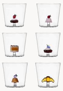Set di 6 bicchieri in vetro borosilicato fatti a mano Patisserie