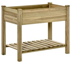 Fioriera Rialzata con Ripiano Inferiore 91x51x76 cm per Giardino e Balcone in Legno