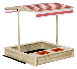 Sabbiera da Esterno per Bambini 118x118x118 cm in Legno Color Legno