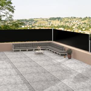 Tenda Laterale Retrattile Nera 117x1200 cm