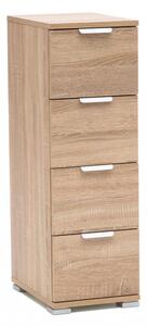 Cassettiera 4 Cassetti Naturale 27x38x85 h cm in Truciolare bilaminato Marrone chiaro