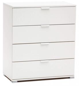 Mobiletto 4 Cassetti Bianca 75x38x85 h cm in Truciolare bilaminato Bianco