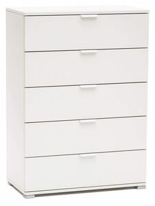 Mobiletto 5 Cassetti Bianca 75x38x103 h cm in Truciolare bilaminato Bianco