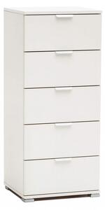 Mobiletto 5 Cassetti Bianca 45x38x103 h cm in Truciolare bilaminato Bianco