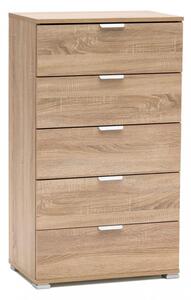 Cassettiera 5 Cassetti Naturale 60x38x103 h cm in Truciolare bilaminato Marrone chiaro