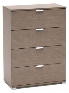 Cassettiera 4 Cassetti Rovere Grigio 60x38x85 h cm in Truciolare bilaminato Rovere grigio